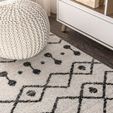 JONATHAN Y Aksil Beni Souk Runner Rug – 2x8 Ft Bohemian Trellis Design (Cream/Black)