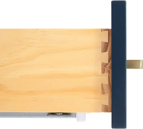 73" Midnight Blue Double Vanity – Pure White Quartz Countertop & Satin Brass Accents