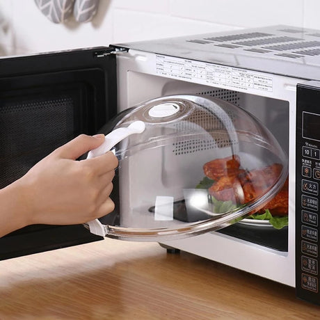 Microwave Oven Food Cover Anti-Sputtering Cover Heat Resistant Lid Household Microwave Food Covers with Handle.