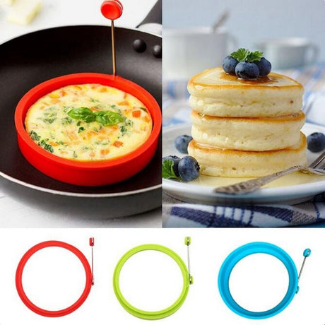 New Silicone Fried Egg Pancake Ring Omelette Fried Egg Round Shaper Eggs Mould for Cooking Breakfast Frying Pan Oven Kitchen.