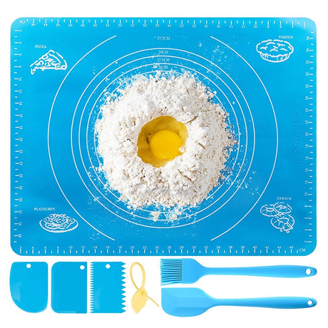 Silicone Baking Mat Set with Measurement Pastry Rolling Mat BPA Free Heat Resistance Pad Kitchen Cooking Pastry Sheet Oven Line.