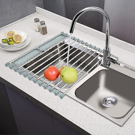 Foldable Stainless Steel Dish Drainer.
