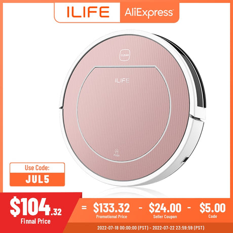 ILIFE V7s Plus Robot Vacuum Cleaner Sweep and Wet Mopping Floors&amp;Carpet Run 120mins Auto Reharge,Appliances,Household Tool Dust.