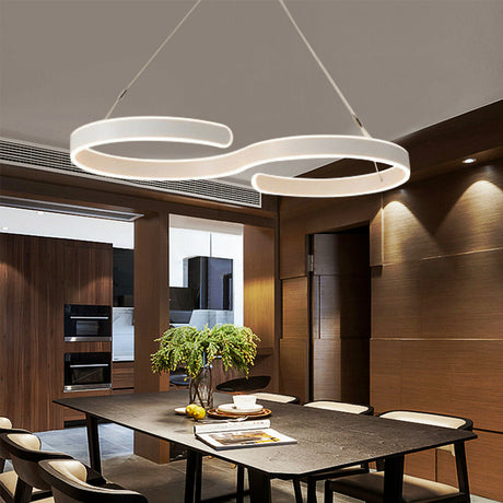 Contemporary Acrylic LED Swirl Shaped Light Fixture - Nest Home Essentials